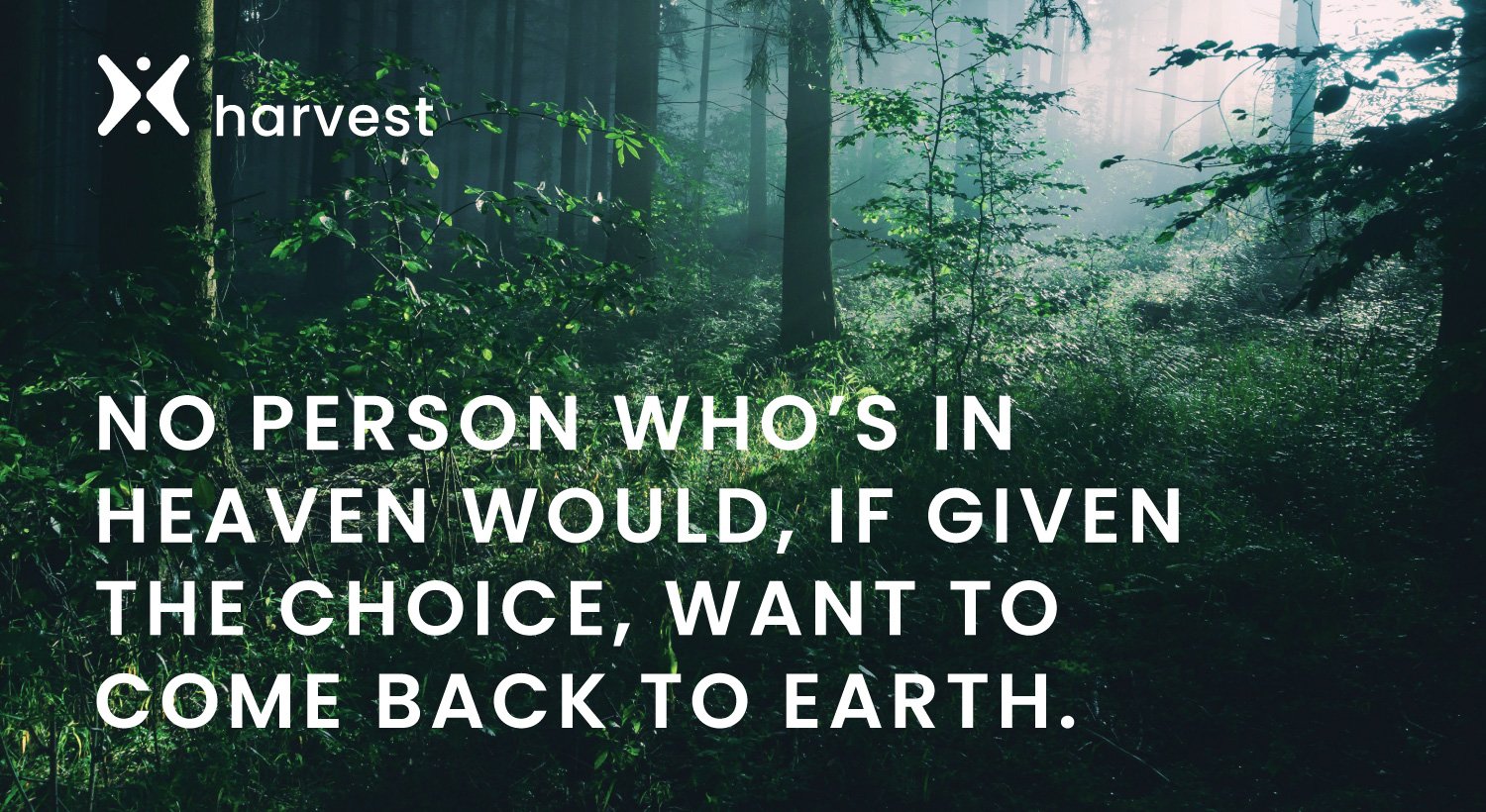 No person who’s in Heaven would, if given the choice, want to come back to Earth. No person who’s in Heaven would, if given the choice, want to come back to Earth.