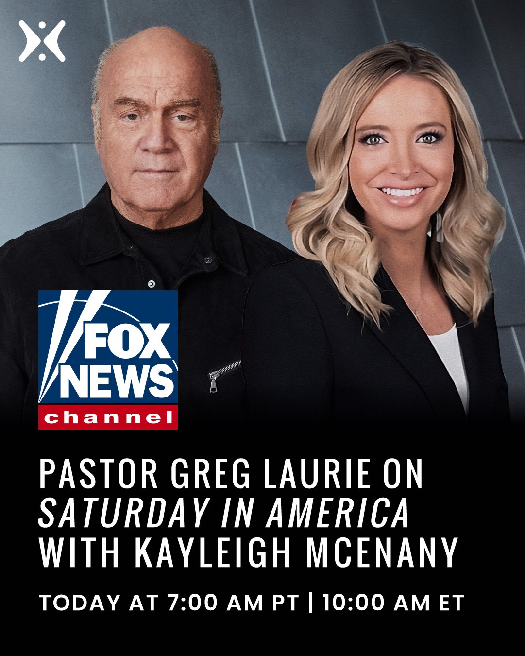 Pastor Greg Laurie on Saturday in America with Kayleigh McEnany