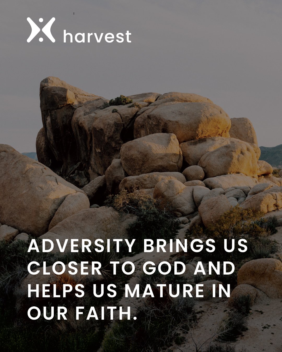 Adversity brings us closer to God and helps us mature in our faith.